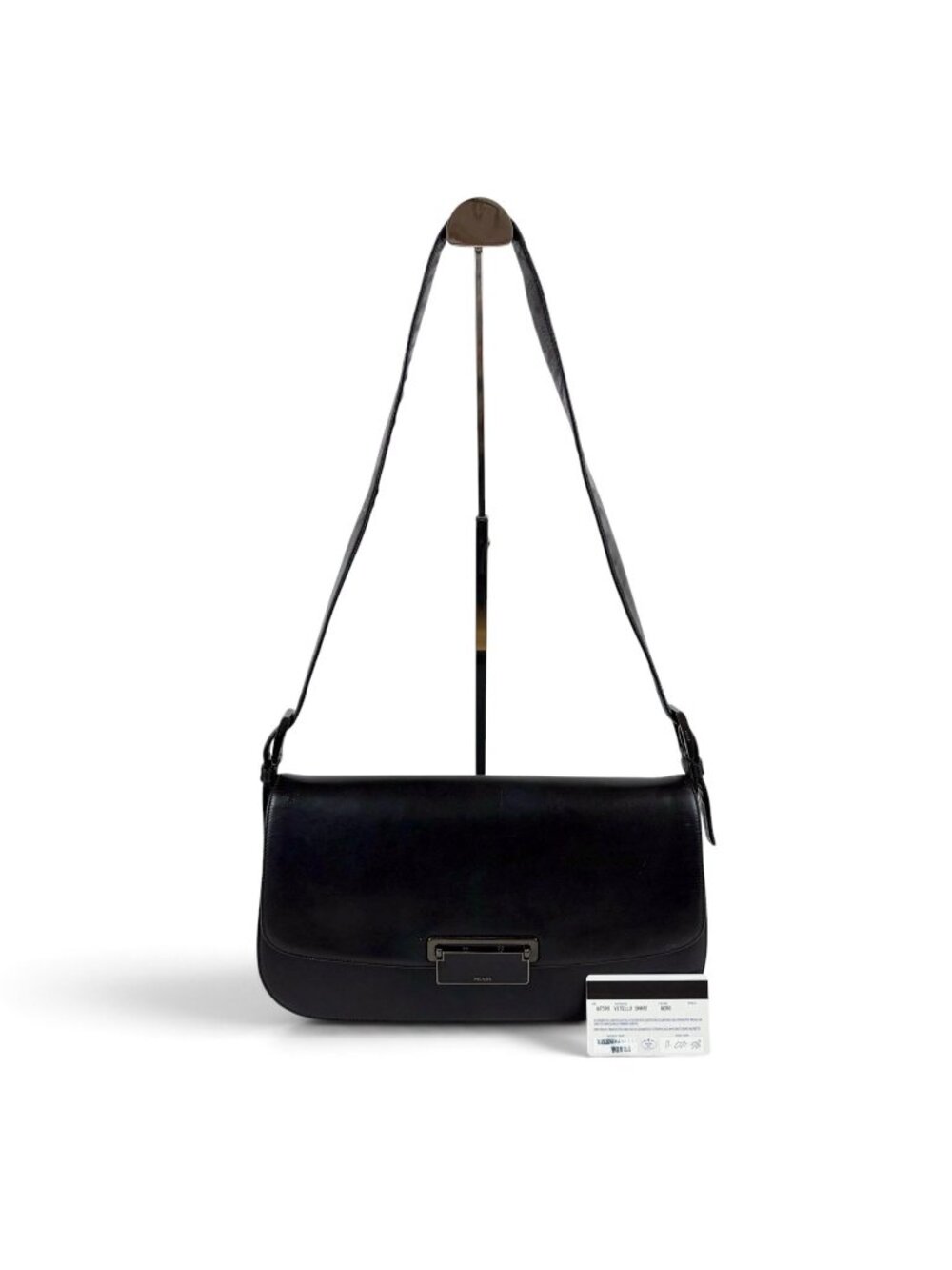 Prada Calf Leather Hobo Black Calfskin